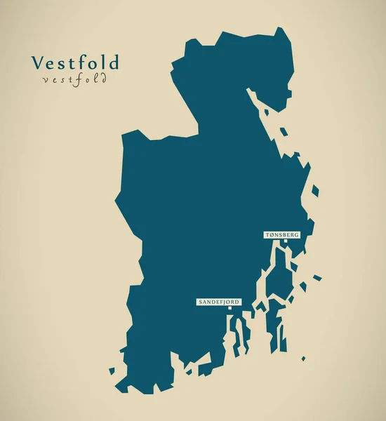 Modern harita - Vestfold Norveç No — Stok fotoğraf