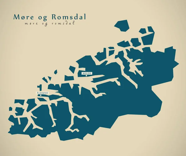 Mapa moderno - Más información sobre Romsdal Noruega NO — Foto de Stock