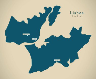 Modern harita - Lisboa Portekiz Pt