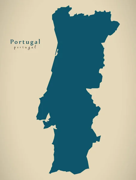 Современная карта - Силуэт Португалии PT — стоковое фото