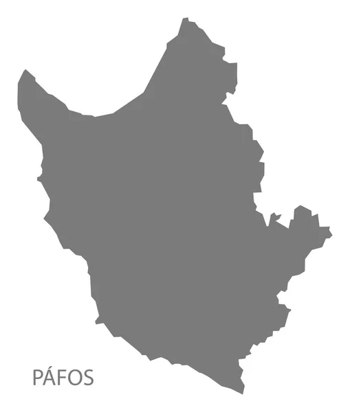 Pafos Chipre mapa cinza — Vetor de Stock