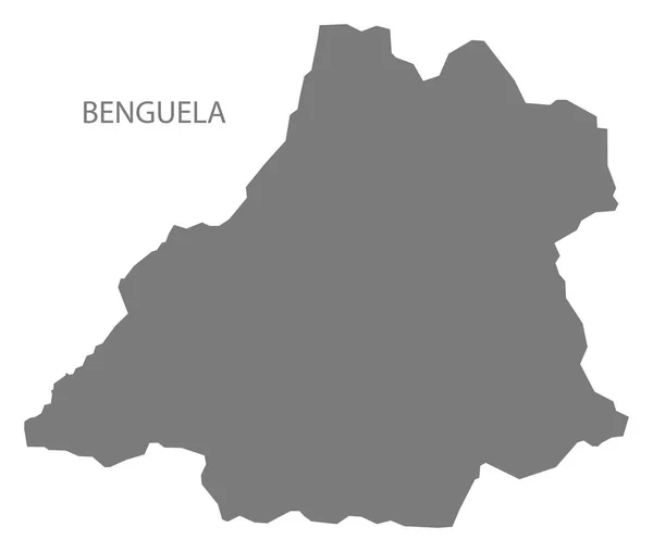 Benguela Angola Mapa gris — Vector de stock