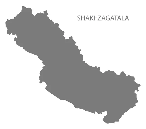 Shaki-zagatala azerbaijan Karte grau — Stockvektor
