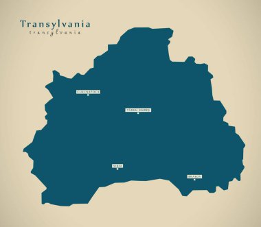 Modern harita - Transilvanya Romanya Ro 