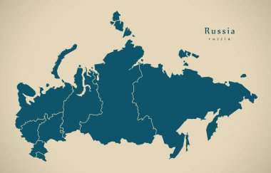 Modern harita - Rusya ile Birleşik Ru 