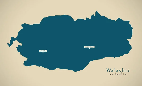 Modern harita - Walachia Romanya Ro — Stok fotoğraf