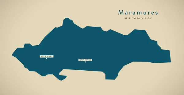 Mapa moderno - Maramures Rumania RO — Foto de Stock