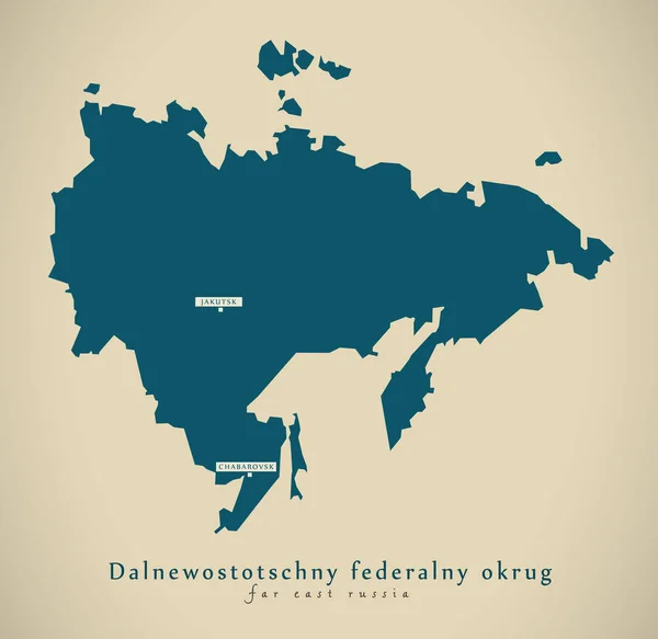 Mappa moderna - Dalnewostotschny Russia RU — Foto Stock