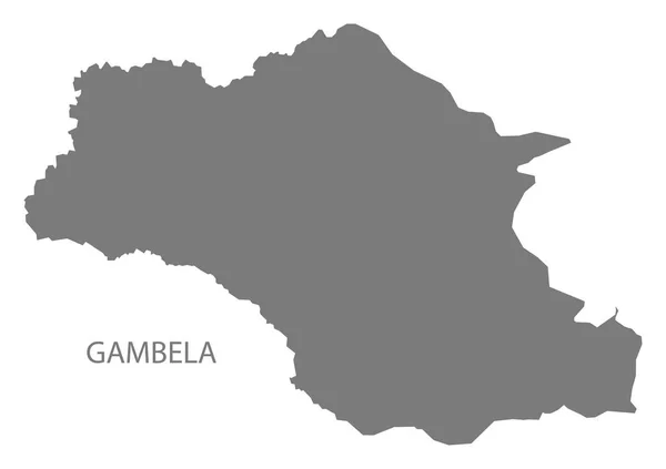 ガンベラ エチオピア地図グレー — ストックベクタ