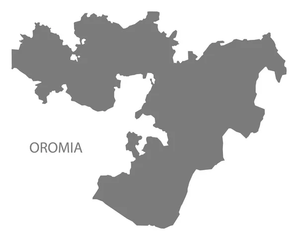 Oromia Etiopia Mappa grey — Vettoriale Stock