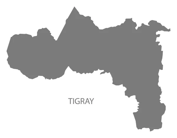 Tigray Etiopía Mapa gris — Vector de stock