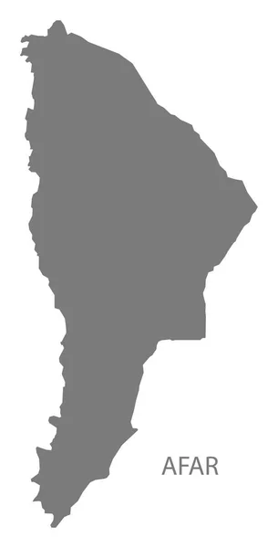 Afar Ethiopia Mappa grey — Vettoriale Stock