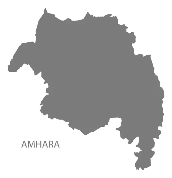 Amhara Etiopien karta grå — Stock vektor