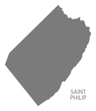 Saint Philip Barbados Haritası gri