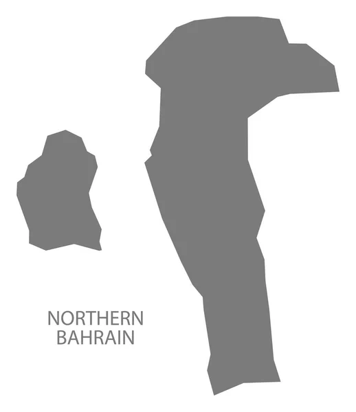 Mapa del norte de Bahréin gris — Vector de stock