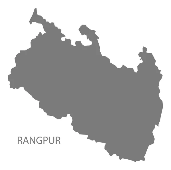 Rangpur Bangladesh mapa cinza —  Vetores de Stock