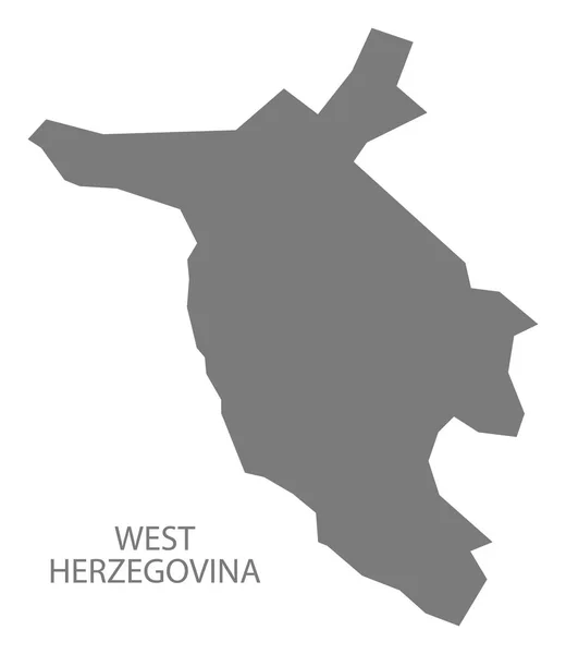 Oeste de Herzegovina - Bosnia y Herzegovina Mapa gris — Archivo Imágenes Vectoriales