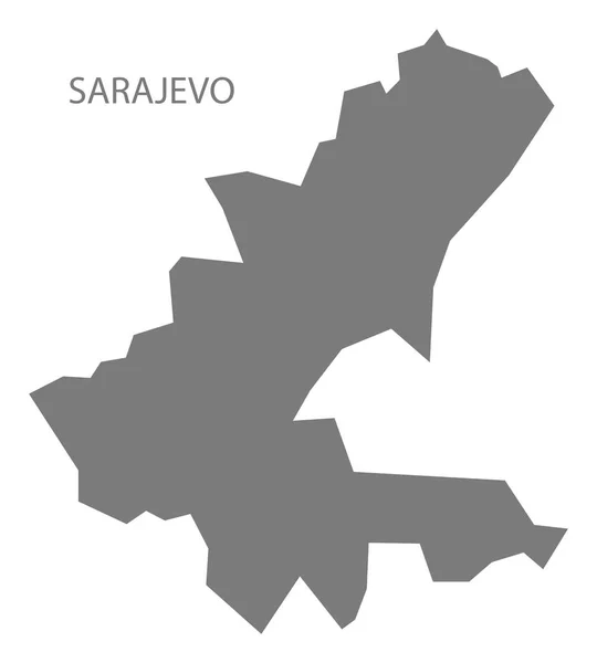 Sarajevo Bosnia y Herzegovina Mapa gris — Vector de stock
