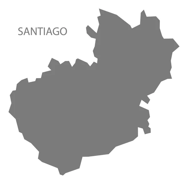 Santiago República Dominicana mapa cinza — Vetor de Stock