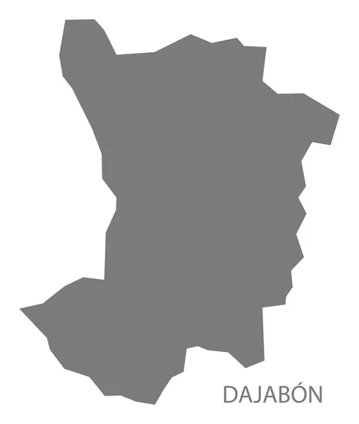 Dajabon República Dominicana Mapa gris — Vector de stock