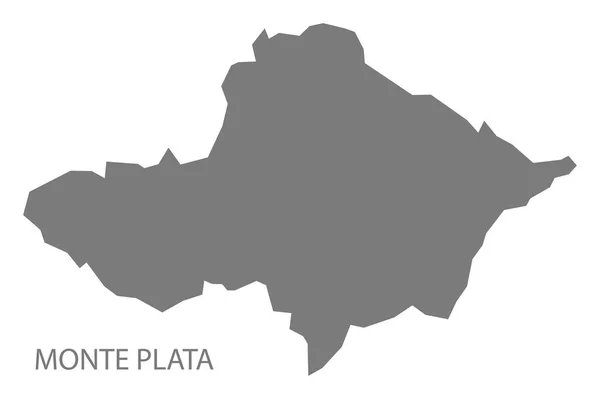 Monte Plata República Dominicana Mapa gris — Vector de stock