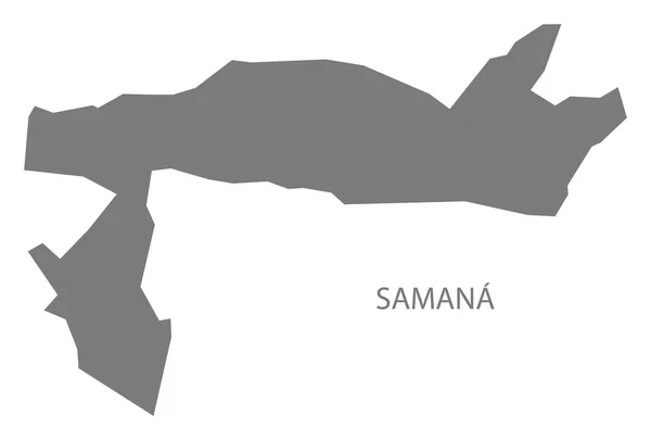 Samana República Dominicana mapa cinza — Vetor de Stock
