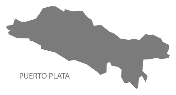 Πουέρτο Πλάτα Δομινικανή Δημοκρατία χάρτη γκρι — Διανυσματικό Αρχείο