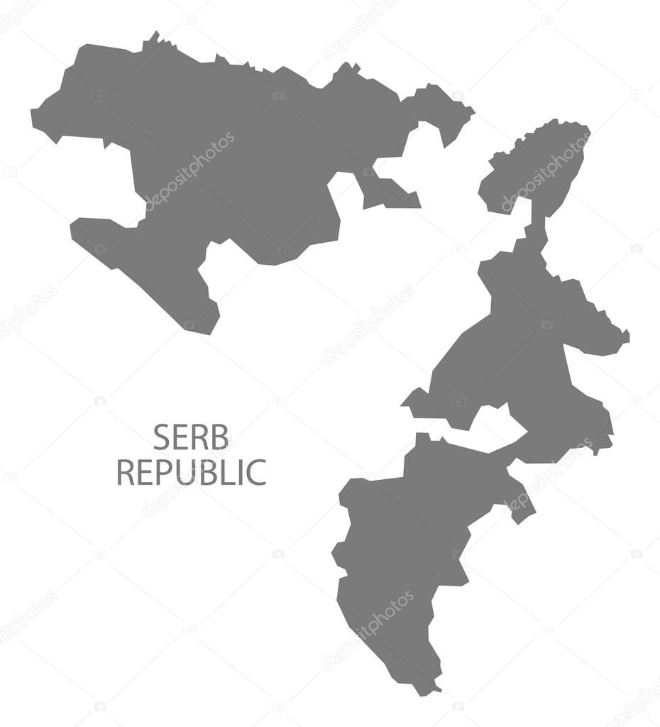 Serb Republic Bosnia and Herzegovina Map grey