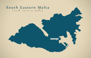 Modern harita - Doğu Malta Mt 