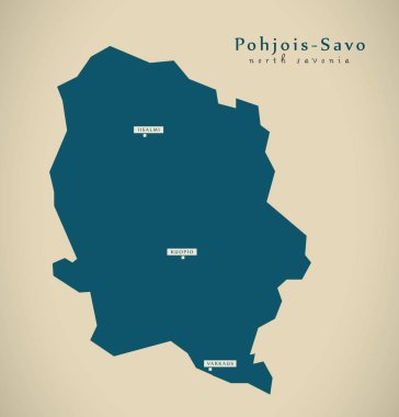 Modern harita - Kuzey savonia Finlandiya Fi 
