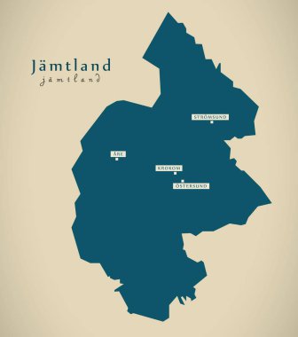 Modern Map - Jamtland Sweden SE 