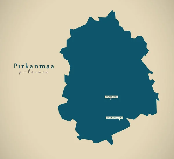 Mapa moderno - Pirkanmaa Finlandia FI — Foto de Stock
