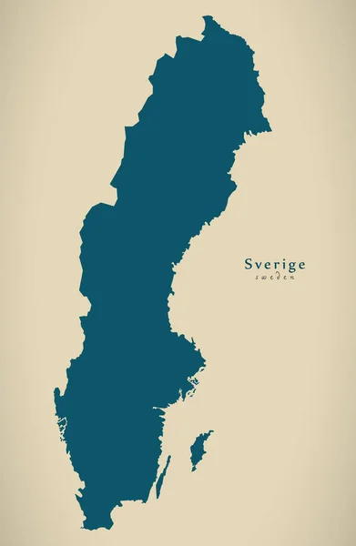 Moderní mapa - Švédsko země silueta Se — Stock fotografie