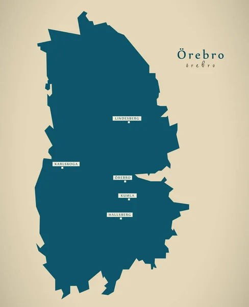 Mapa moderno - Orebro Suecia SE — Foto de Stock