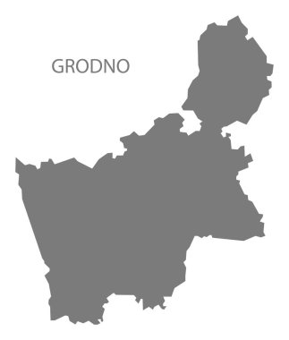 Grodno Beyaz Rusya harita gri