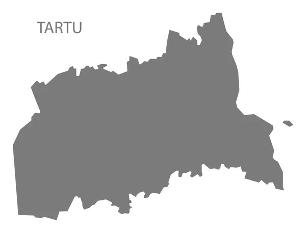 Tartu Estonia Mapa gris — Vector de stock