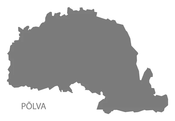Polva Estónia Mapa cinzento — Vetor de Stock