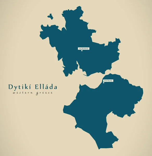 Moderne kaart - Dytiki Ellada Griekenland Gr — Stockfoto