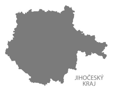 Jihocesky Kraj Çek Cumhuriyeti harita gri