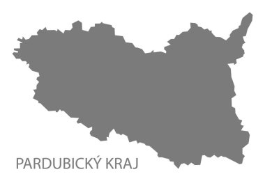 Pardubicky Kraj Çek Cumhuriyeti harita gri