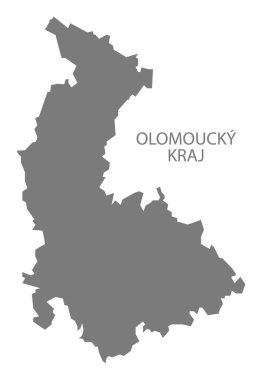 Olomoucky Kraj Çek Cumhuriyeti harita gri