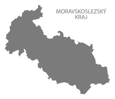 Moravskoslezsky Kraj Çek Cumhuriyeti harita gri