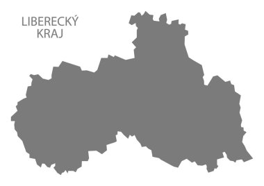 Liberecky Kraj Çek Cumhuriyeti harita gri