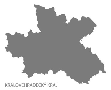 Kralovehradecky Kraj Çek Cumhuriyeti harita gri