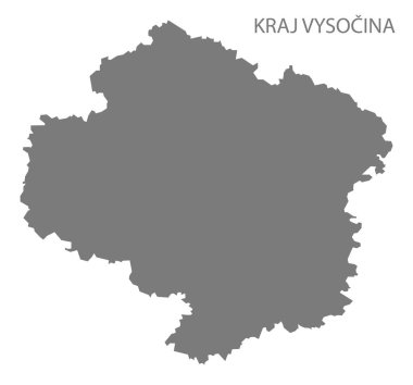 Kraj Vysocina Çek Cumhuriyeti harita gri