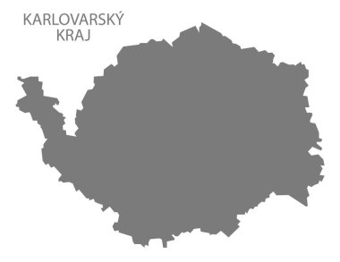 Karlovarsky Kraj Çek Cumhuriyeti harita gri