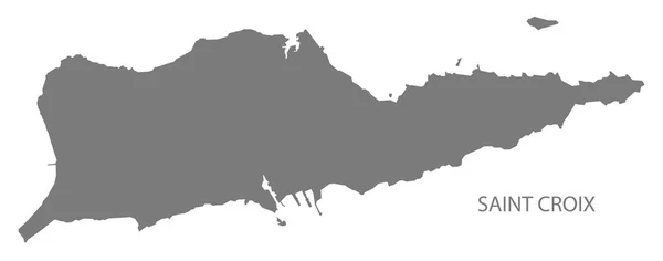 Mapa Wyspy Dziewicze Stanów Zjednoczonych Saint Croix szary — Wektor stockowy