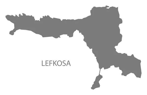 Lefkosa Chipre Norte Mapa gris — Vector de stock