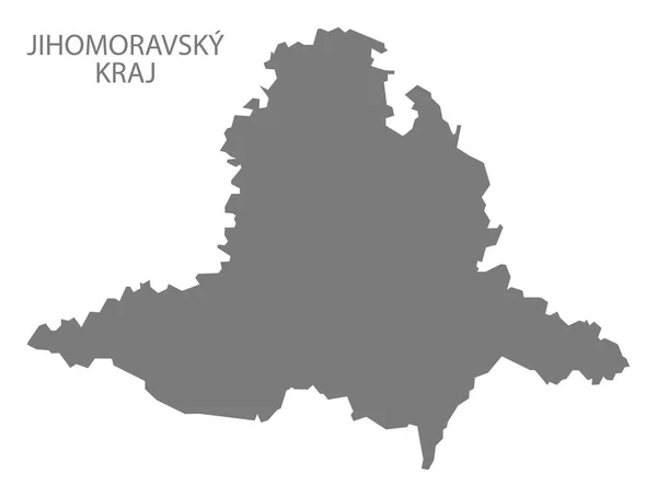 Jihomoravsky Kraj República Checa Mapa gris — Vector de stock