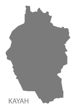 Kayah Myanmar Haritası gri